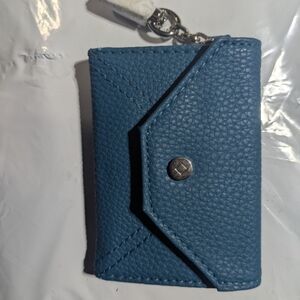 Stylish Blue Card Holder with Snap Button